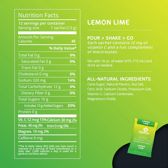 Rapid Hydration-Lemon Lime / 25 Serving Pouch