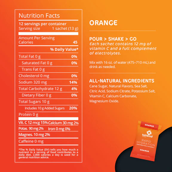 Rapid Hydration-Orange / 25 Serving Pouch