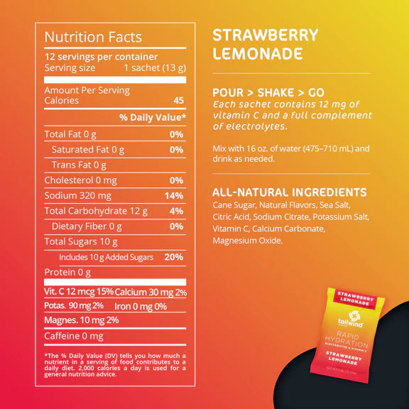 Rapid Hydration-Strawberry Lemonade / Box of 12 Single Serving