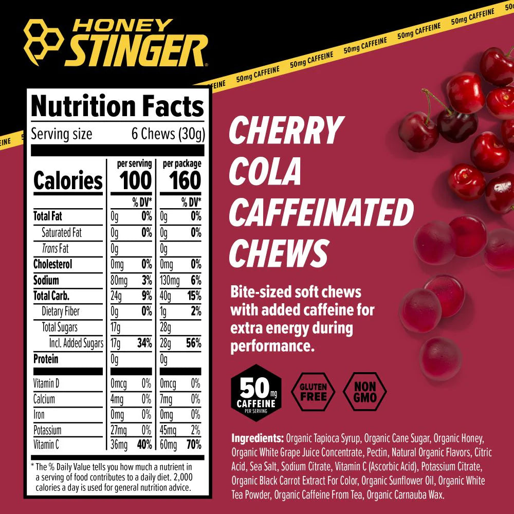 Cherry Cola Caffeinated Chews Box of 12