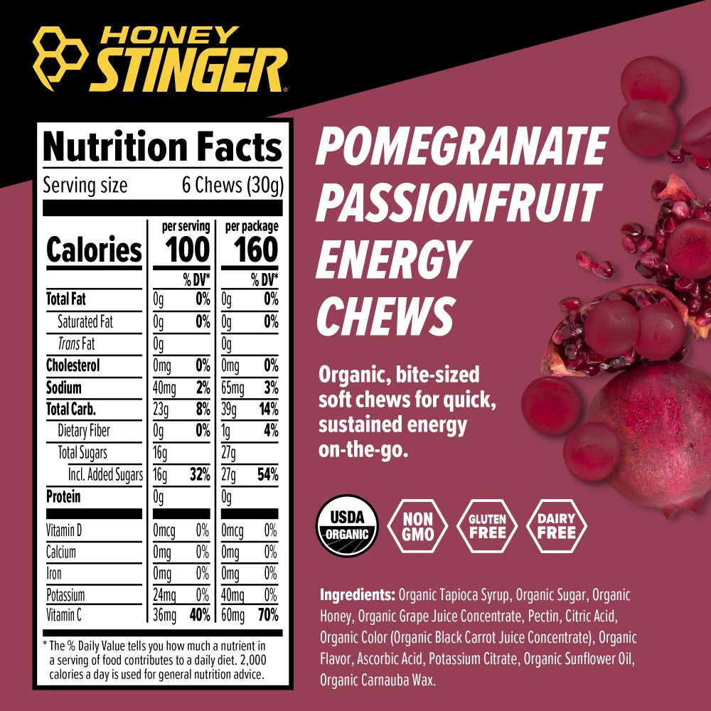 Pomegranate Passionfruit Energy Chews Box of 12
