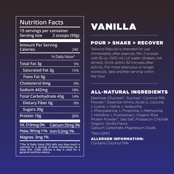 Recovery Mix-Vanilla / Box of 12 Single Serving
