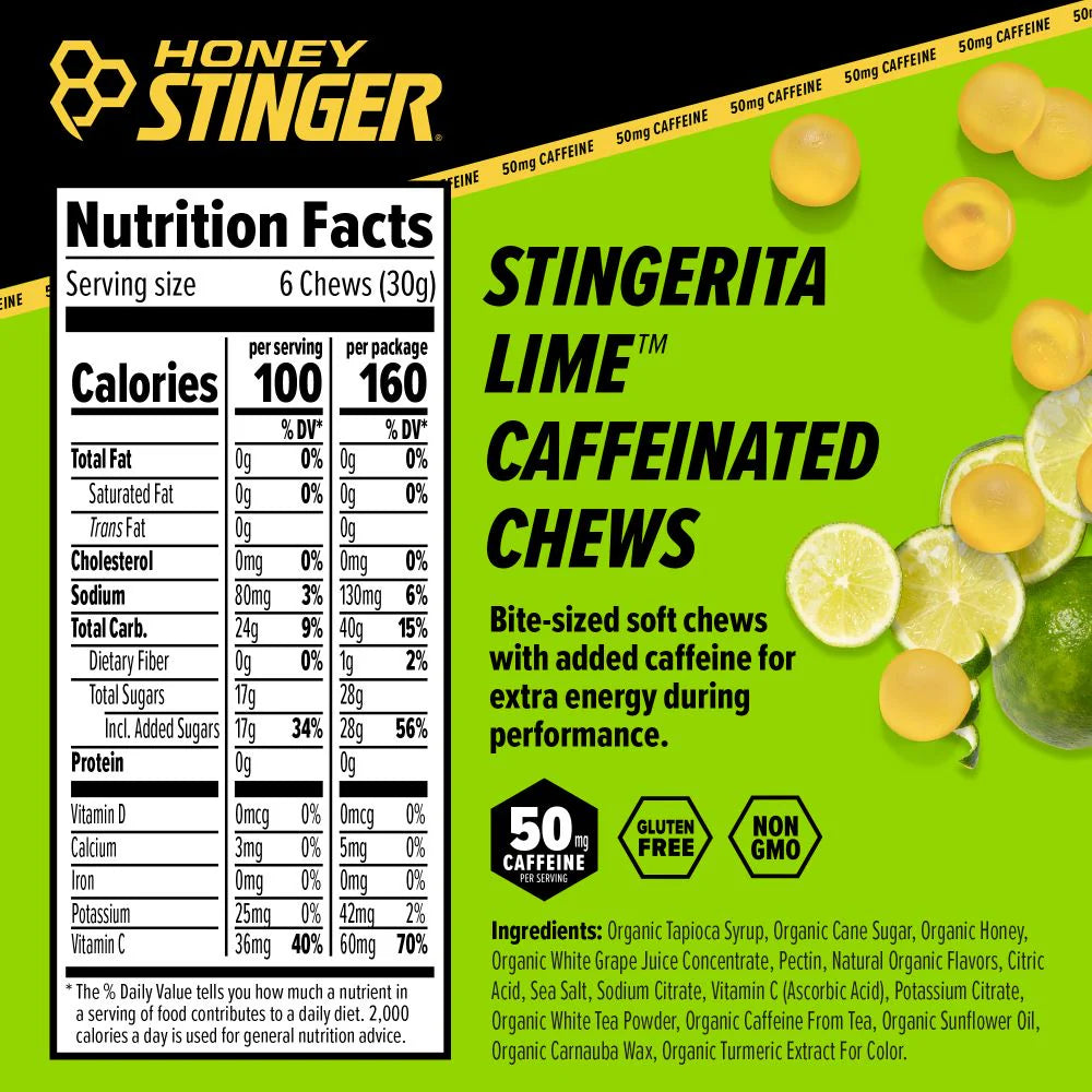 Stingerita Lime Caffeinated Chews Box of 12