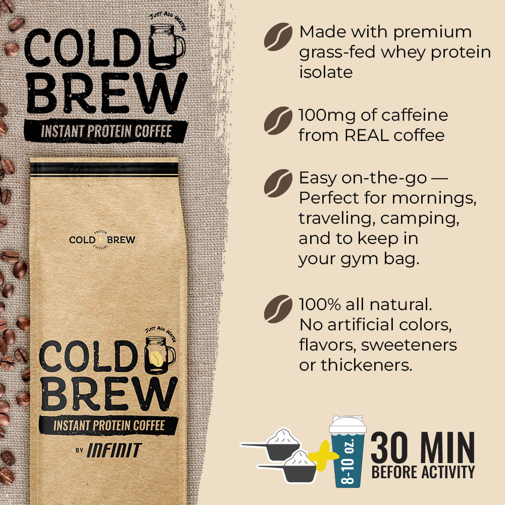 COLD BREW Instant Protein Coffee - 18 Serving bag